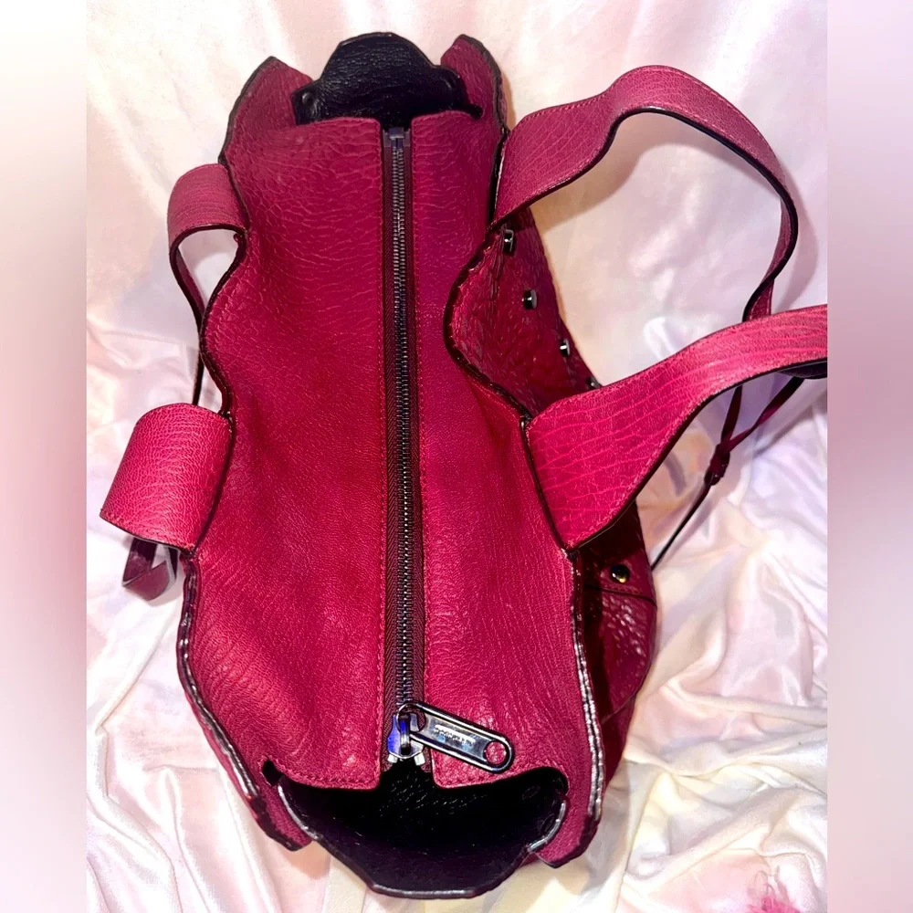 Jimmy Choo XL Tote Lockett -RARE-Cerise-Pebbled Leather AUTHENTIC JIMMY CHOO - Picture 8 of 16